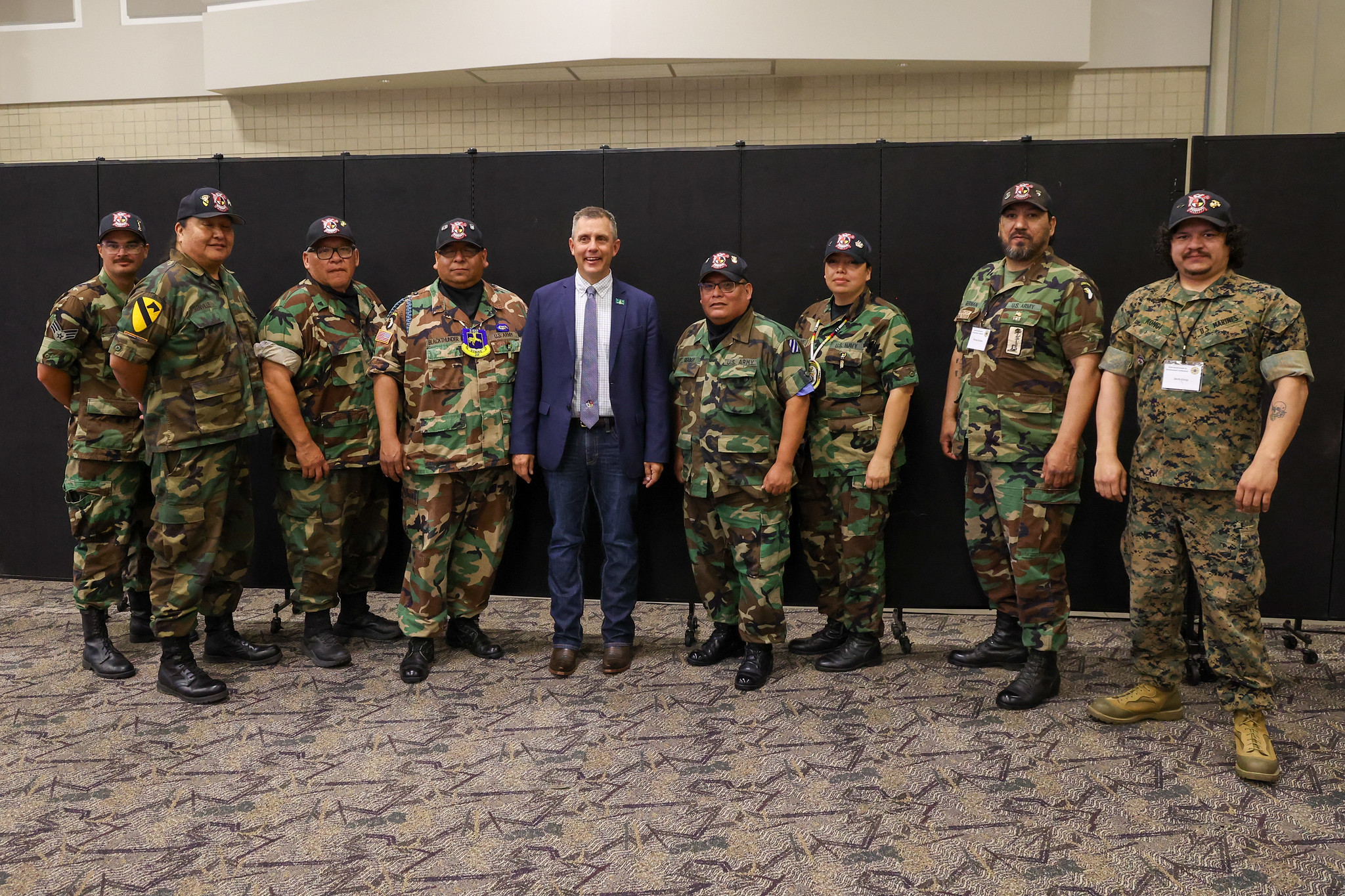 Governor Kelly Armstrong with the color guard
