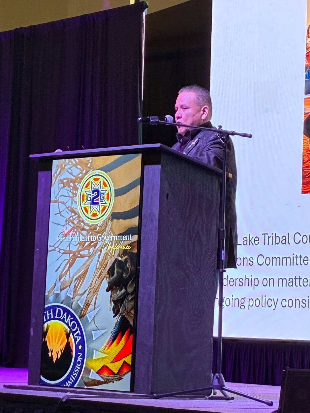 Vice Chairman Darren Walking Eagle speaking