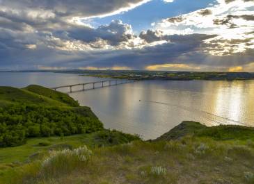 Four Bears Bridge and Lake Sakakawea