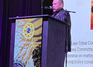 Vice Chairman Darren Walking Eagle of the Spirit Lake Nation speaking