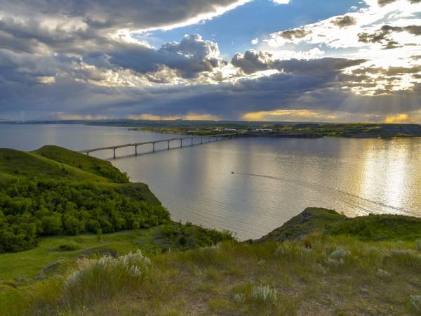 Four Bears Bridge and Lake Sakakawea