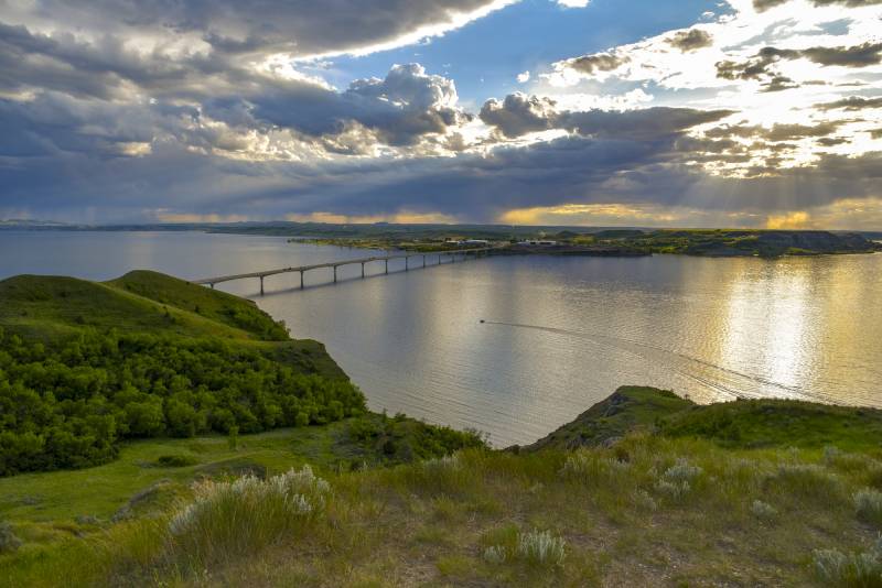 Four Bears Bridge and Lake Sakakawea